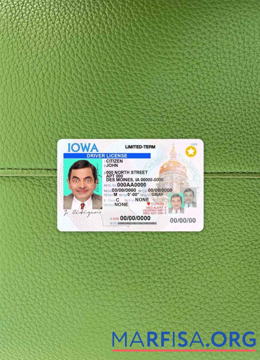 Realistic USA Iowa DL photolook download for verification